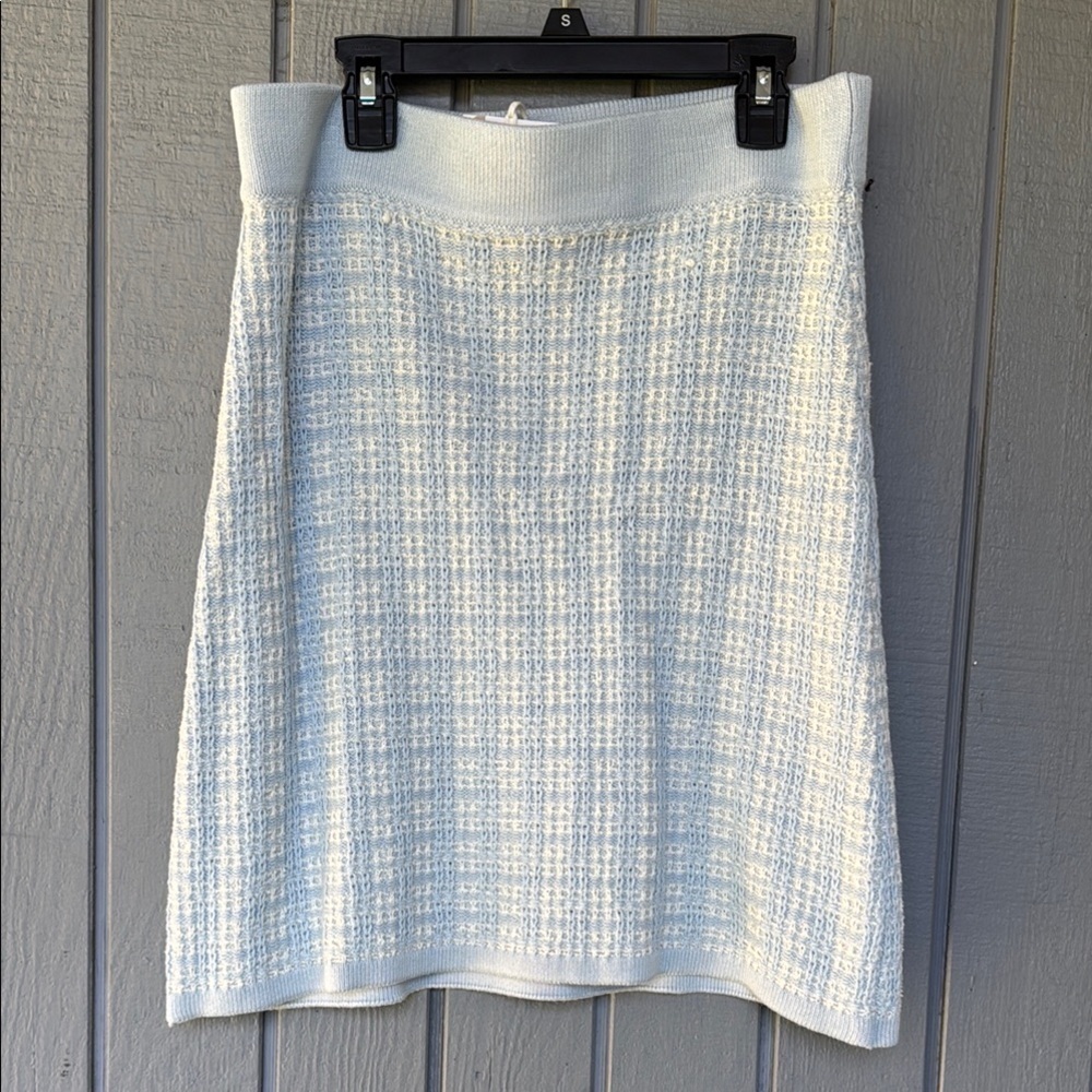 NWT Free Assembly Blue/WhiteTweed Skirt Size M